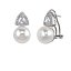 Pendientes de plata tu y yo con perla y en forma triangular circonitas